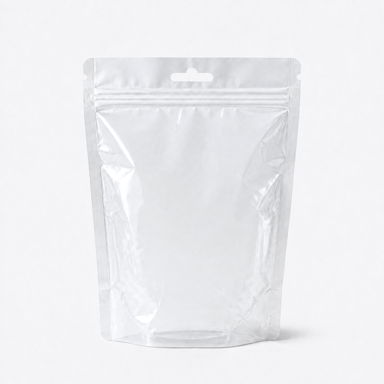 Clear Stand-Up Pouch with Euro Hole stock pouch product photo in Crystal Clear