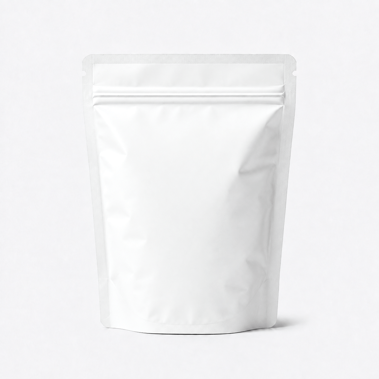 Kraft-Look Recyclable Stand-Up Pouches — Regular Size stock pouch product photo in Matte White