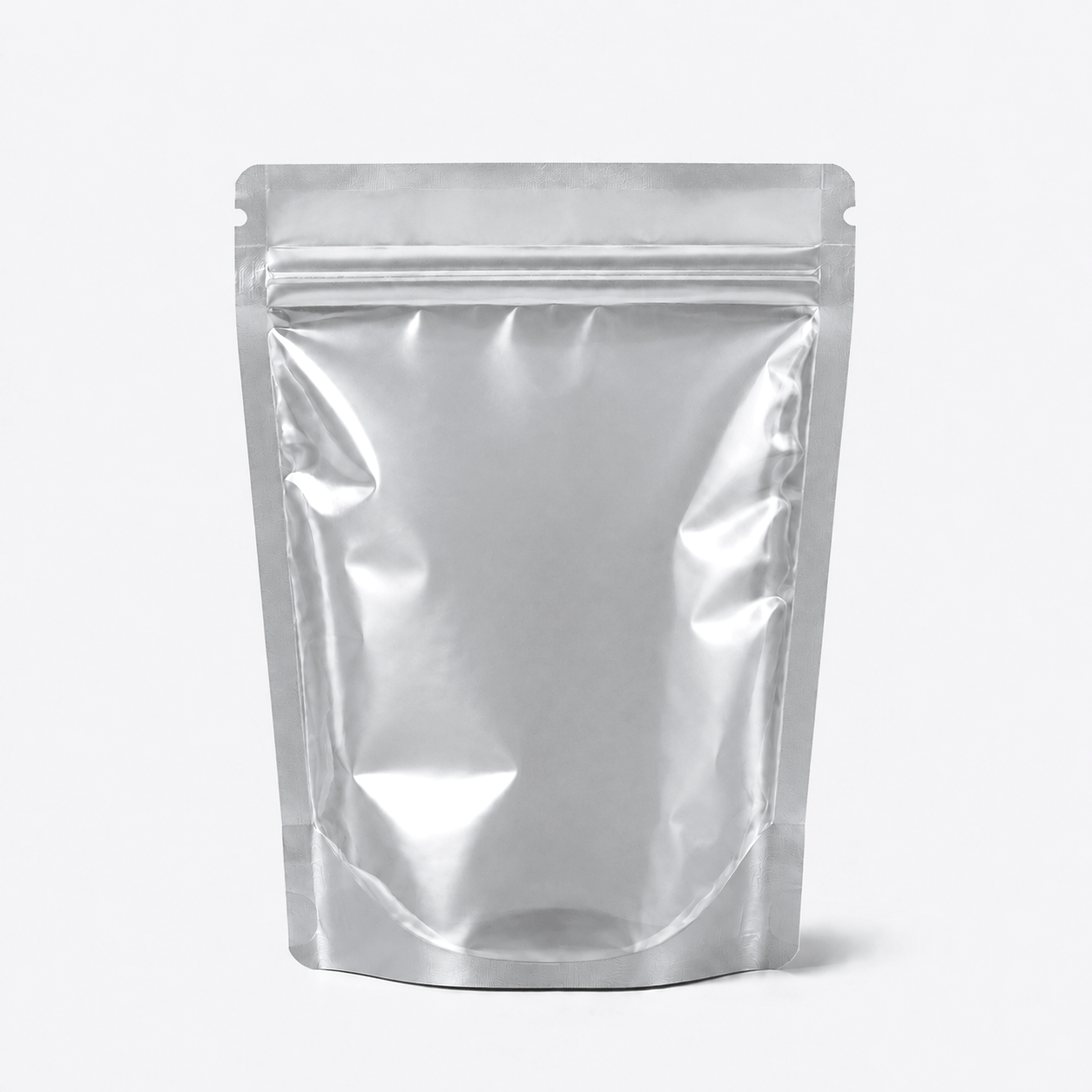 One Side Clear Stand Up Pouch stock pouch product photo in Clear / Matte Silver