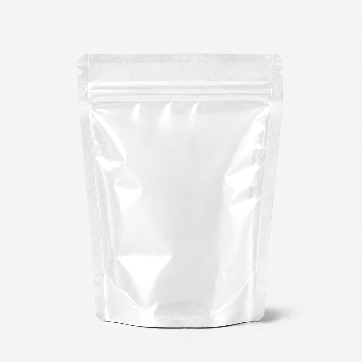 One Side Clear Stand Up Pouch stock pouch product photo in Clear / Matte White