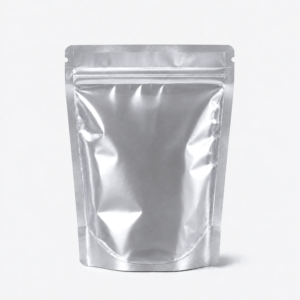One Side Clear Stand Up Pouch stock pouch product photo in Clear / Shiny Silver