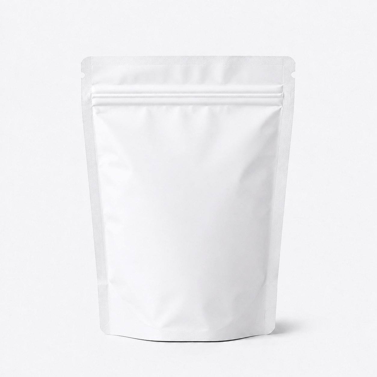 Ultra Barrier Foil Stand Up Pouch stock pouch product photo in Matte White