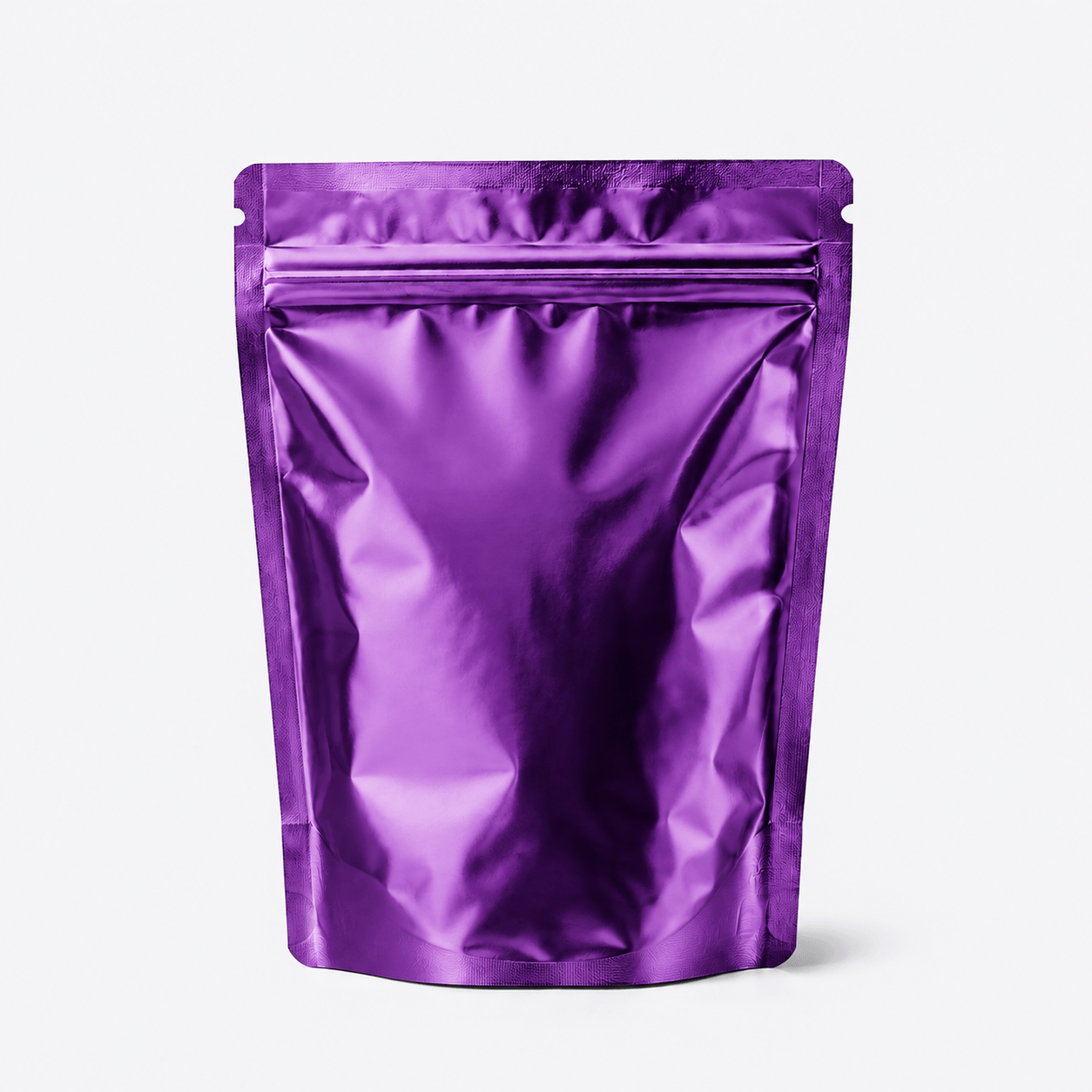 Ultra Barrier Foil Stand Up Pouch stock pouch product photo in Shiny Purple