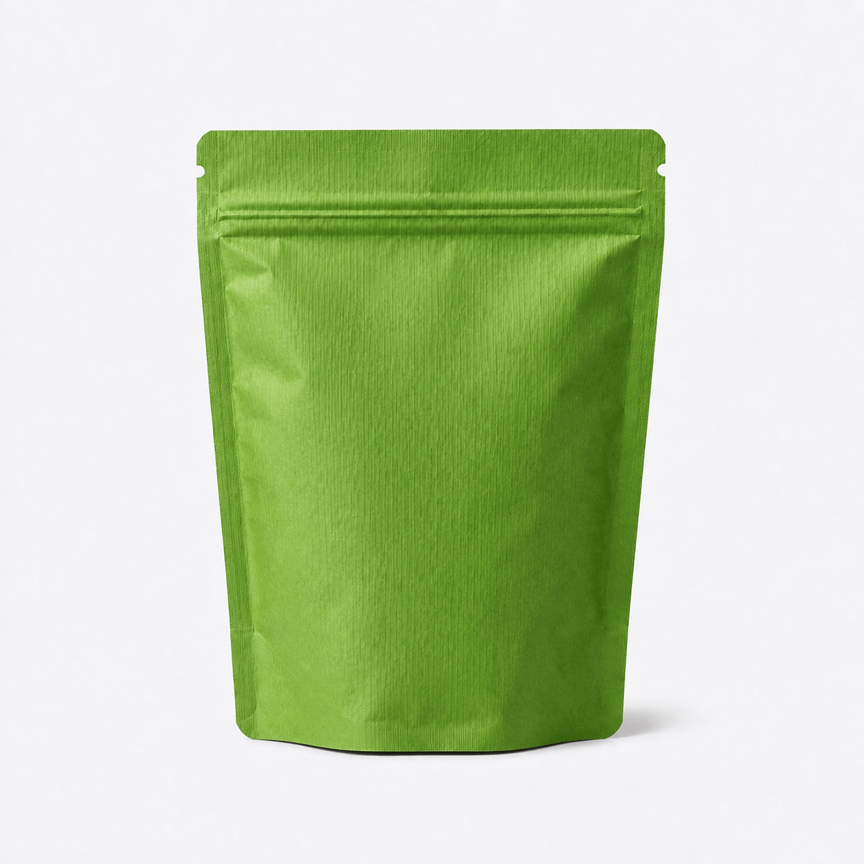 Ultra Barrier Kraft Stand-Up Pouches stock pouch product photo in Green Striped Paper