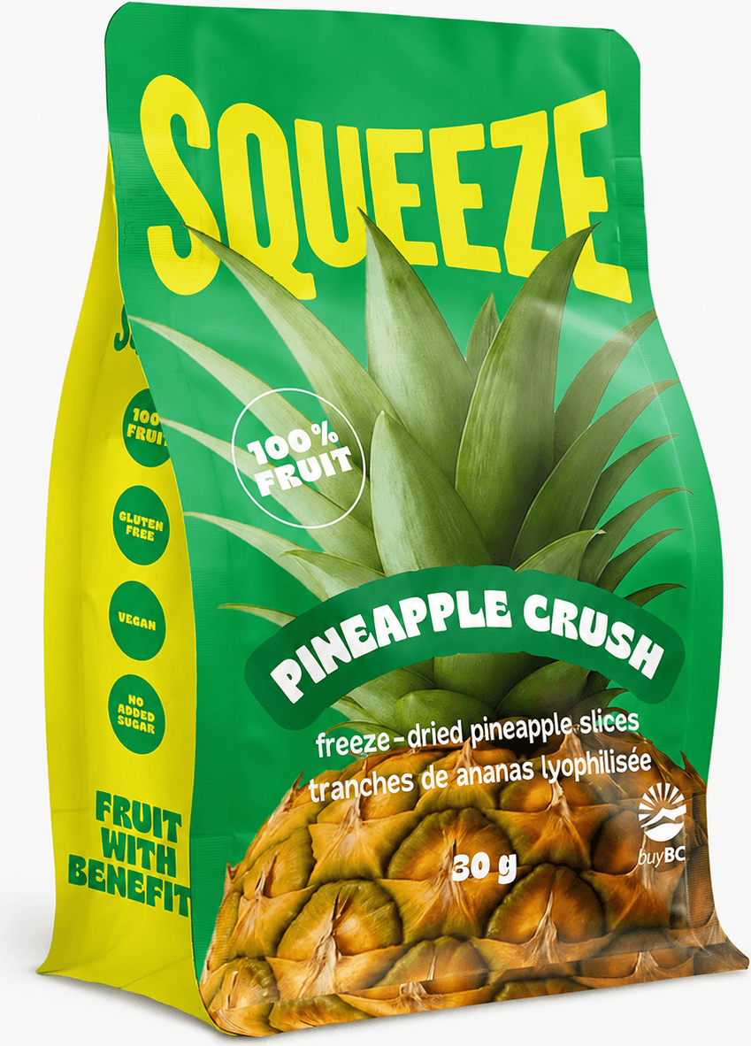 Squeeze pineapple crush flat bottom pouch