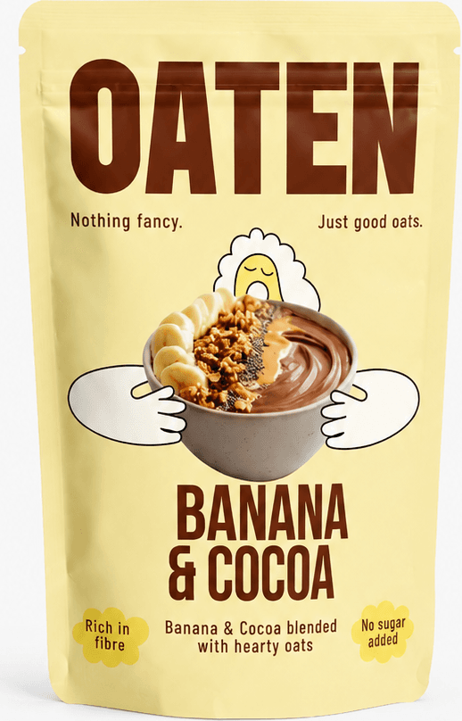 Oaten banana & cocoa stand up pouch