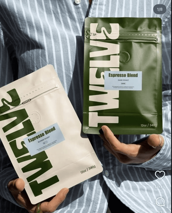Person holding a high-barrier coffee pouch
