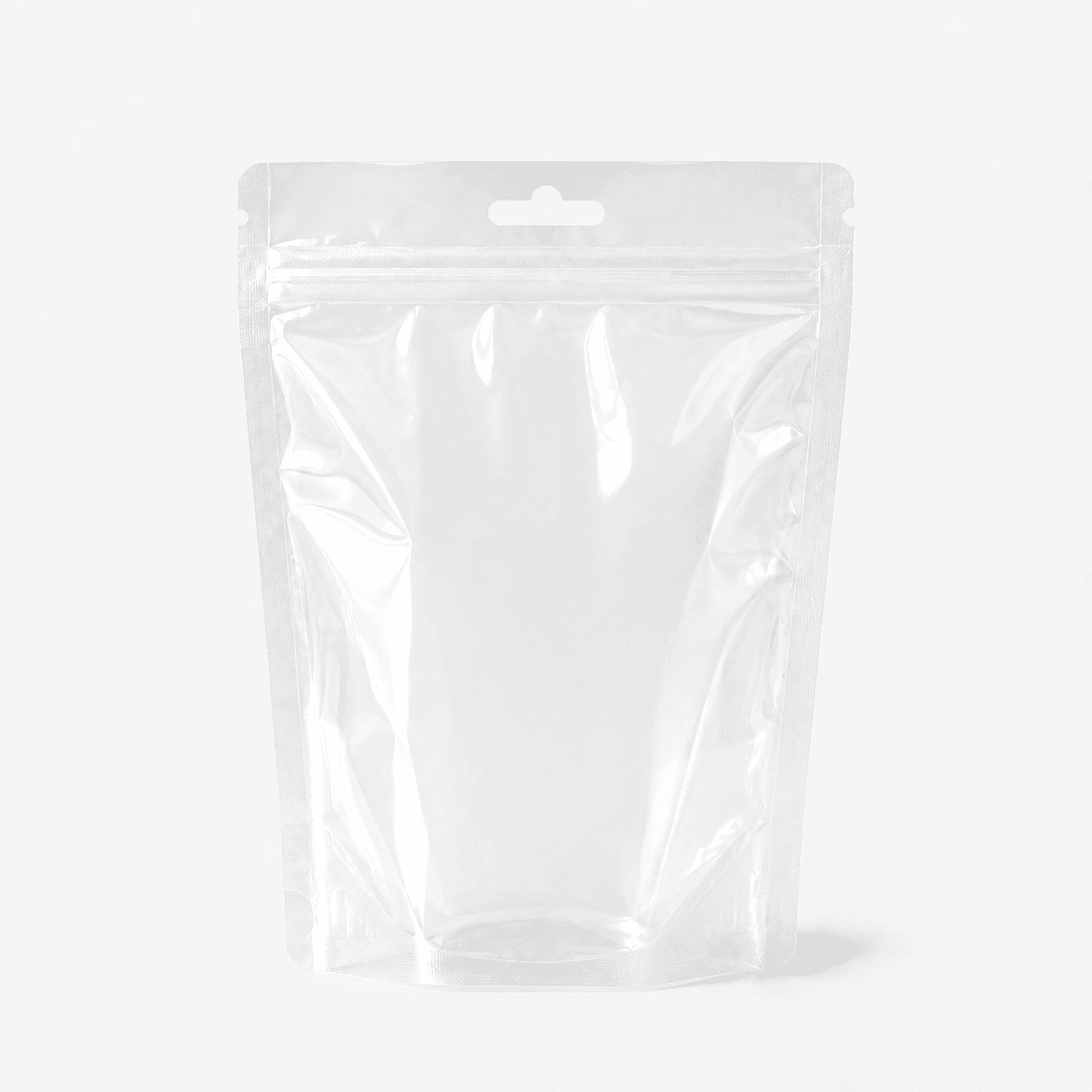 Clear Stand-Up Pouch with Euro Hole stock pouch product photo