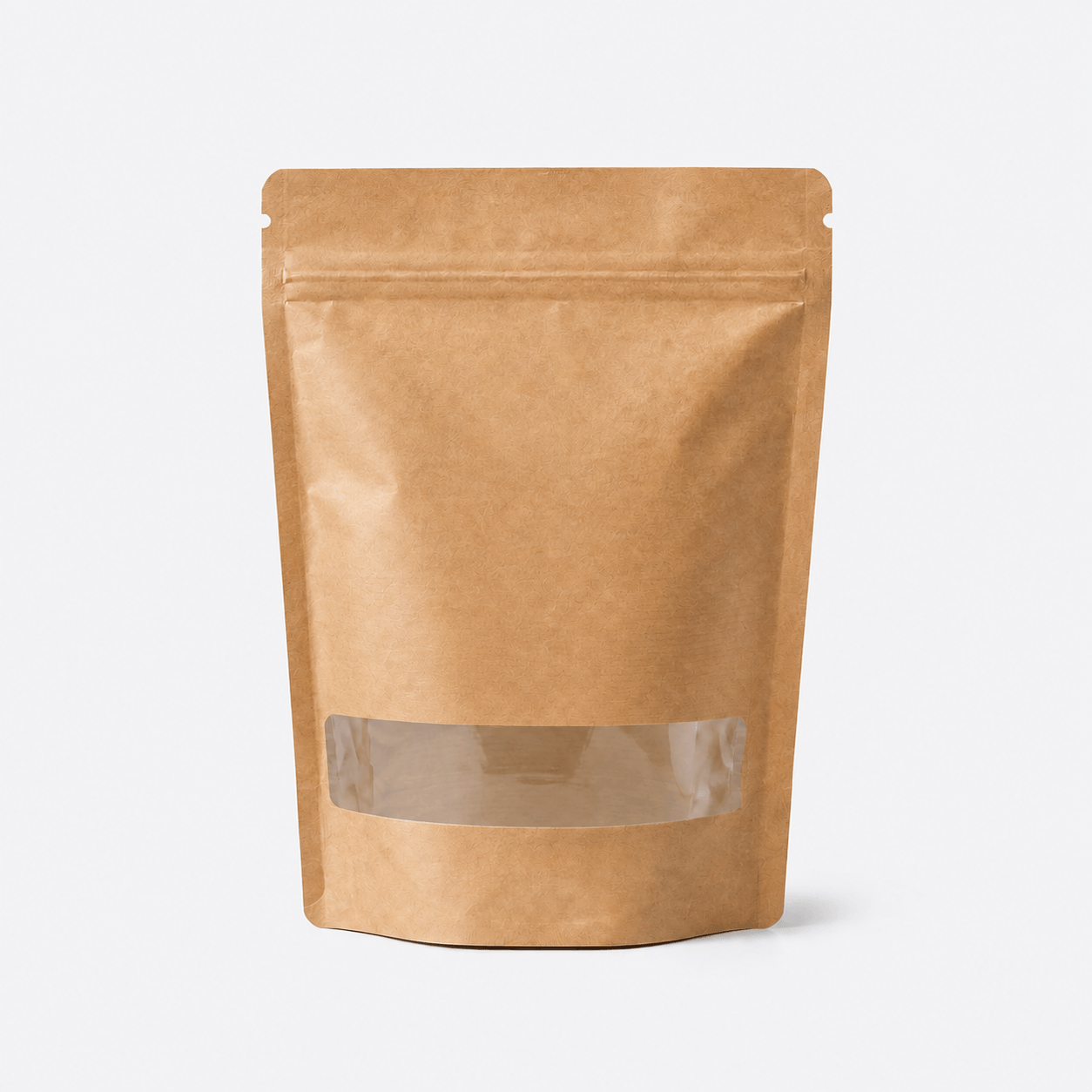 Kraft-Look Pouches with Rectangle Window stock pouch product photo in Kraft Look
