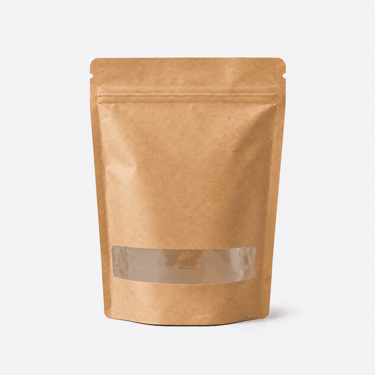 Kraft-Look Pouches with Rectangle Window stock pouch product photo