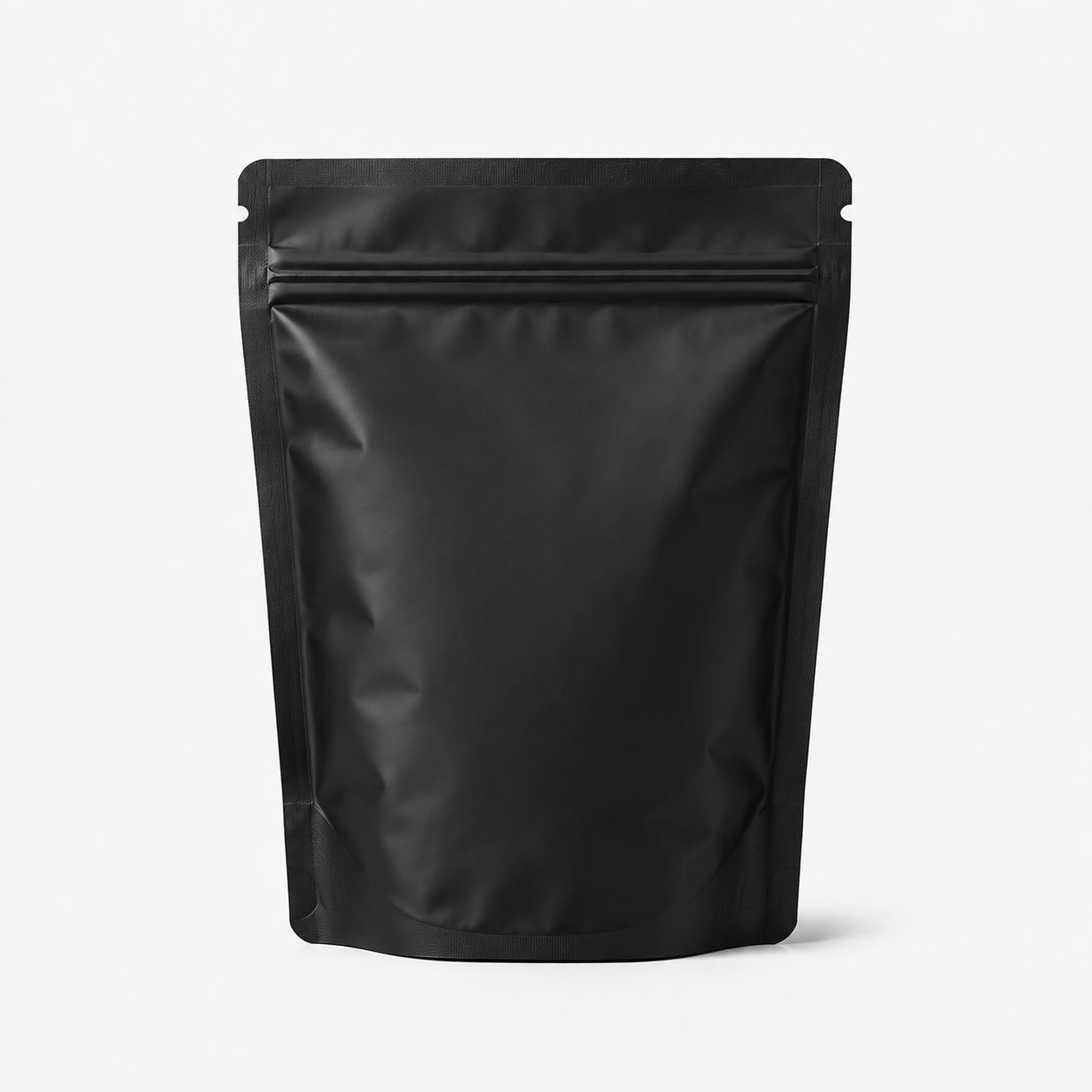 Kraft-Look Recyclable Stand-Up Pouches — Regular Size stock pouch product photo in Matte Black