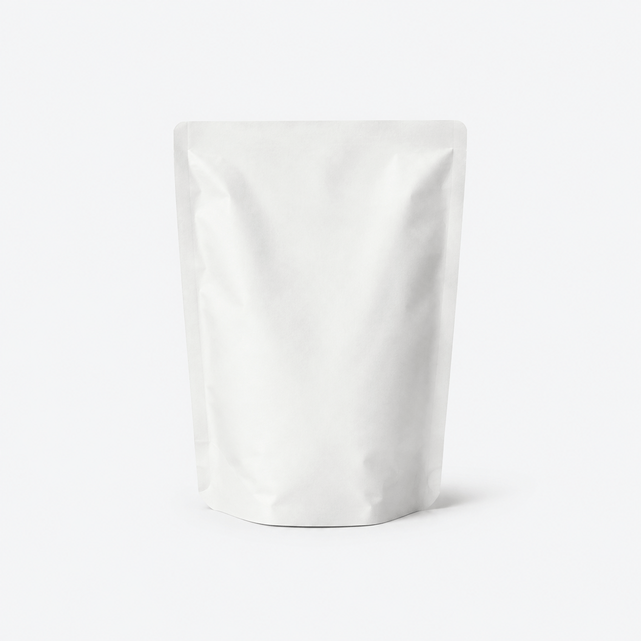 Plastic-Free Stand-Up Pouches without Zipper stock pouch product photo in White Paper