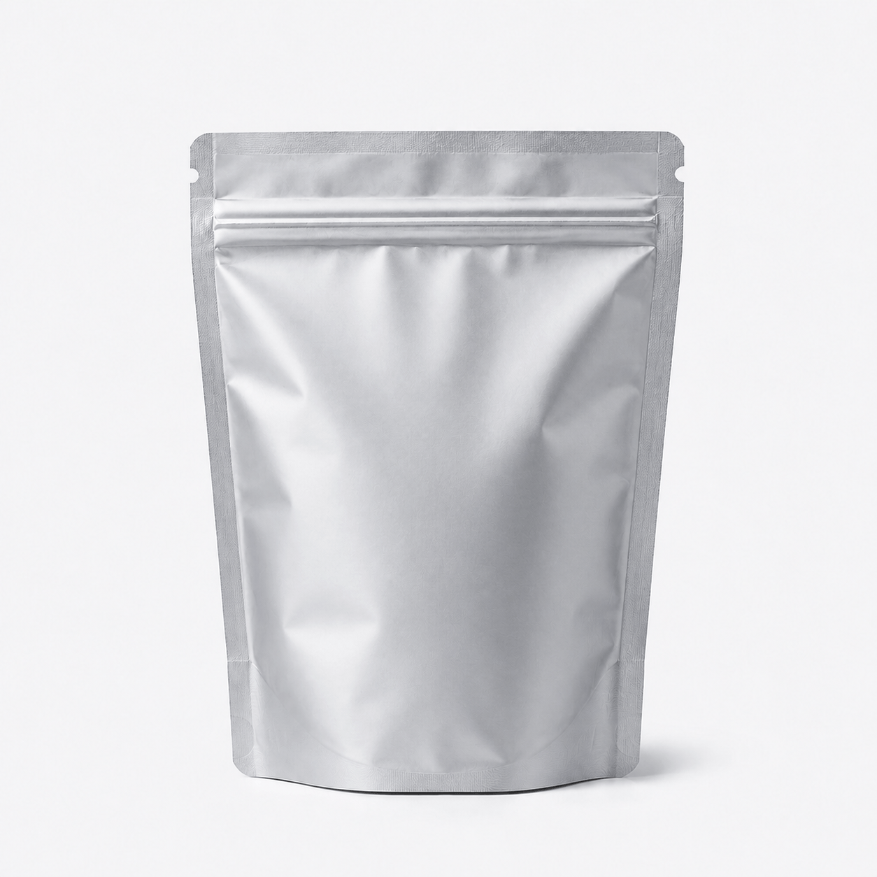 Ultra Barrier Foil Stand Up Pouch stock pouch product photo in Matte Silver